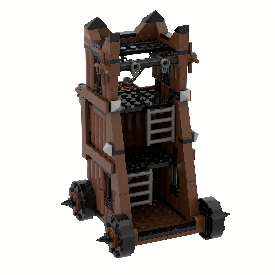 Siege Tower Building Blocks Model with Cannon